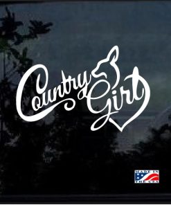 country girl buck heart decal sticker