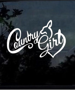 Country Girl Buck Heart Truck Decal Sticker
