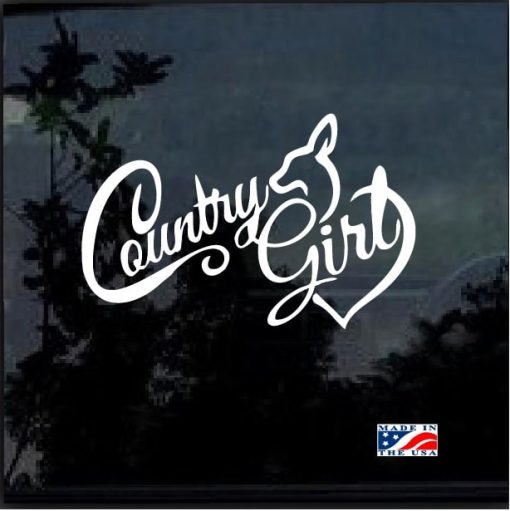 country girl buck heart decal sticker