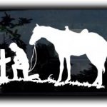 Cowboy Prayer Window Decal Sticker