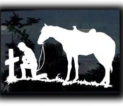 Cowboy Prayer Truck Decal Sticker - https://customstickershop.us/product-category/western-decals/