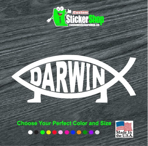 darwin fish window decal sticker