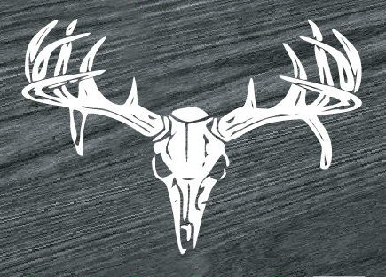 Punisher Buck Antlers Vinyl Decal StickerHunting DecalsDeer Skull Stickers 