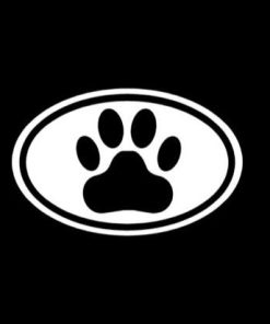 Dog Paw Oval Window Decal Sticker - https://customstickershop.us/product-category/animal-stickers/