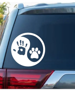 Hand Paw Yin Yang Paw Window Decal Sticker