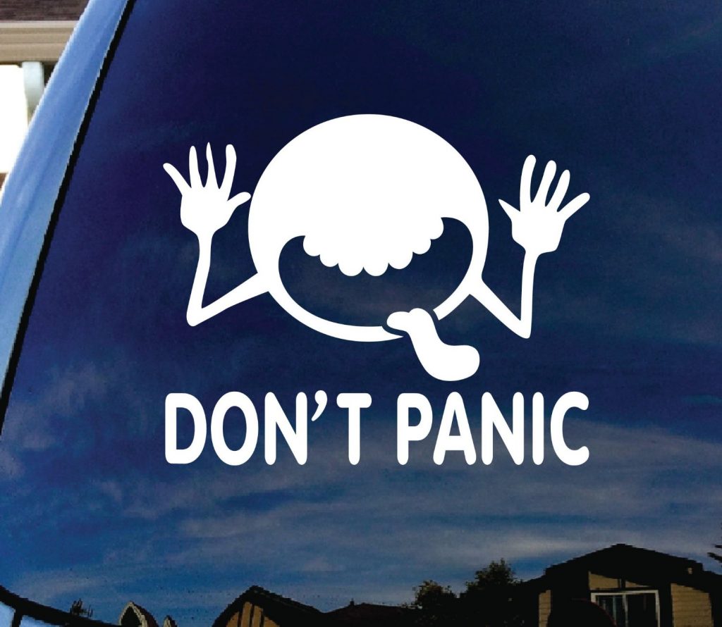 Guide sticker. Don't Panic. Don't Panic белка. Стикер Марвин don't Panic. Аватарка don't Panic.