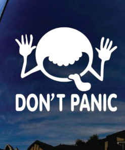 Don't Panic Hitchhikers Guide Window Decal Sticker A3