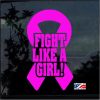 fight like a girl breast cancer ribbon