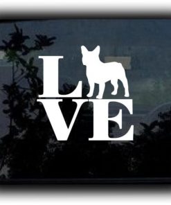 Bulldog Love Window Decal Sticker - https://customstickershop.us/product-category/animal-stickers/