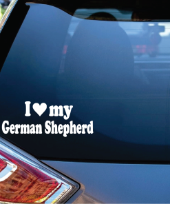 Love German Shepherd Window Decal Sticker