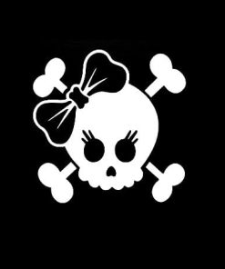 Girl Skull Bow Window Decal Sticker - https://customstickershop.us/product-category/stickers-for-cars/
