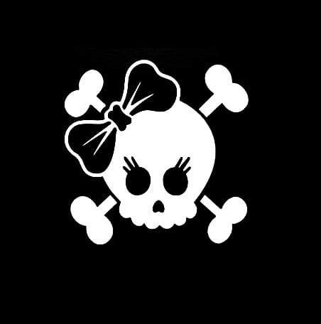 Girl Skull Bow Window Decal Sticker - https://customstickershop.us/product-category/stickers-for-cars/