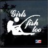 Girls Fish too Funny window decal 1