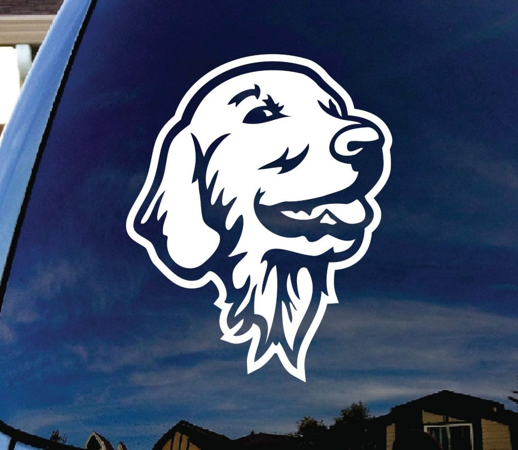 Golden Retriever Head Decal Sticker - https://customstickershop.us/product-category/animal-stickers/