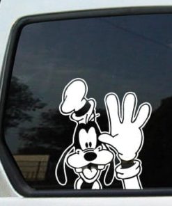 Goofy Waving Window Decal Sticker - https://customstickershop.us/product-category/stickers-for-cars/