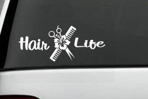 Hair Life Beautician Decal Sticker - https://customstickershop.us/product-category/career-occupation-decals/