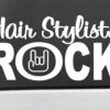 Hair Stylist Rock Beautician Decal - https://customstickershop.us/product-category/career-occupation-decals/