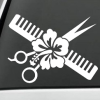 Hair Stylist Decals - Comb and Scissor Car Sticker