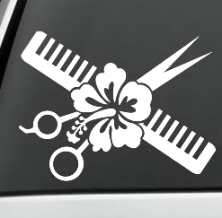 Hair Stylist Decals - Comb and Scissor Car Sticker