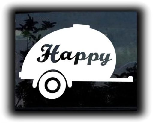 Happy Camper Car Window Decal - https://customstickershop.us/product-category/stickers-for-cars/