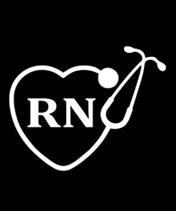 RN Heart Stethoscope nurse Window Decal Sticker