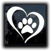Heart Paw Window Decal Sticker - https://customstickershop.us/product-category/animal-stickers/