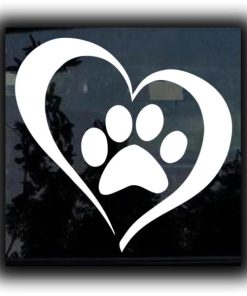 Heart Paw Window Decal Sticker - https://customstickershop.us/product-category/animal-stickers/