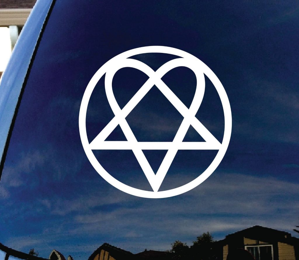 Heartagram Window Decal Sticker - https://customstickershop.us/product-category/stickers-for-cars/