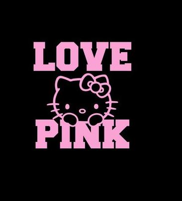 Hello Kitty Love Pink Car Window Decal Sticker, Custom Made In the USA