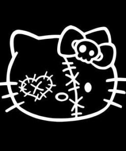 Hello Kitty Head Zombie Stickers - https://customstickershop.us/product-category/zombie-stickers/