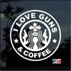 i love guns and coffee decal sticker