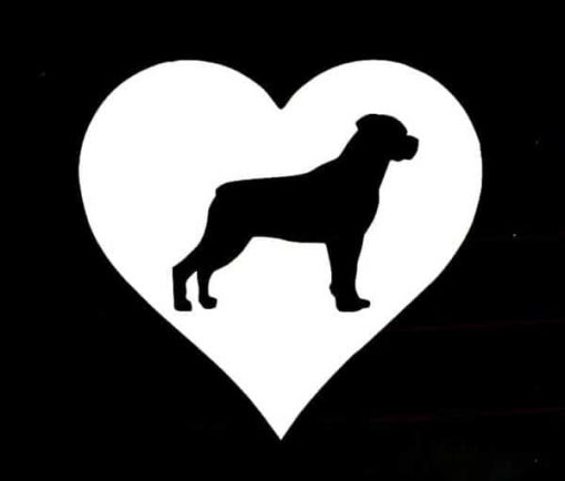 Rottweiler Heart Decal Sticker - https://customstickershop.us/product-category/animal-stickers/