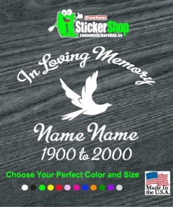 in loving memory decal sticker dove
