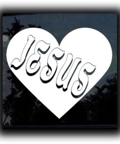 Jesus Heart Window Decal Sticker - https://customstickershop.us/product-category/religious-stickers/