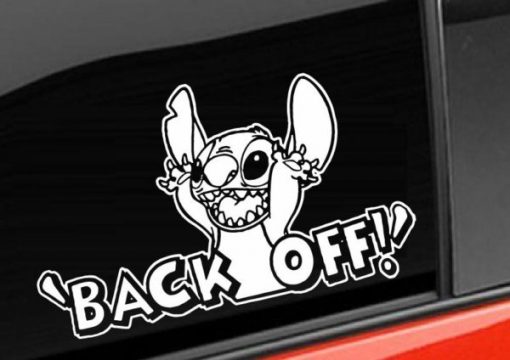 Stitch Back Off Decal Sticker - https://customstickershop.us/product-category/stickers-for-cars/