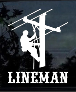 Lineman Electrician Pole Decal Sticker