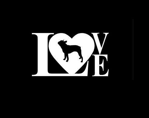 Love Boston Terrier Decal Sticker - https://customstickershop.us/product-category/animal-stickers/