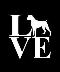 Love Boxer Window Decal Sticker - https://customstickershop.us/product-category/animal-stickers/