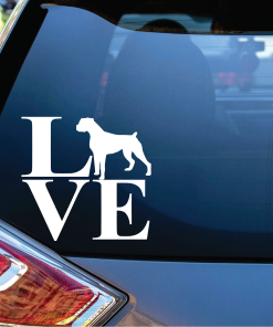 Love Boxer Window Decal Sticker