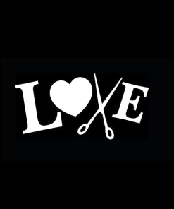 Hair Stylist Love Scissor Decal Sticker