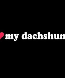Love My Dachshund Decal Sticker - https://customstickershop.us/product-category/animal-stickers/