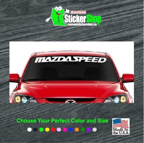 Windshield Carbon Fiber Vinyl Banner Mazda Speed Racing Window Decal Sticker 53/"