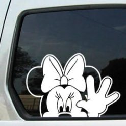 Minnie Mouse Waiving Decal Sticker - https://customstickershop.us/product-category/stickers-for-cars/
