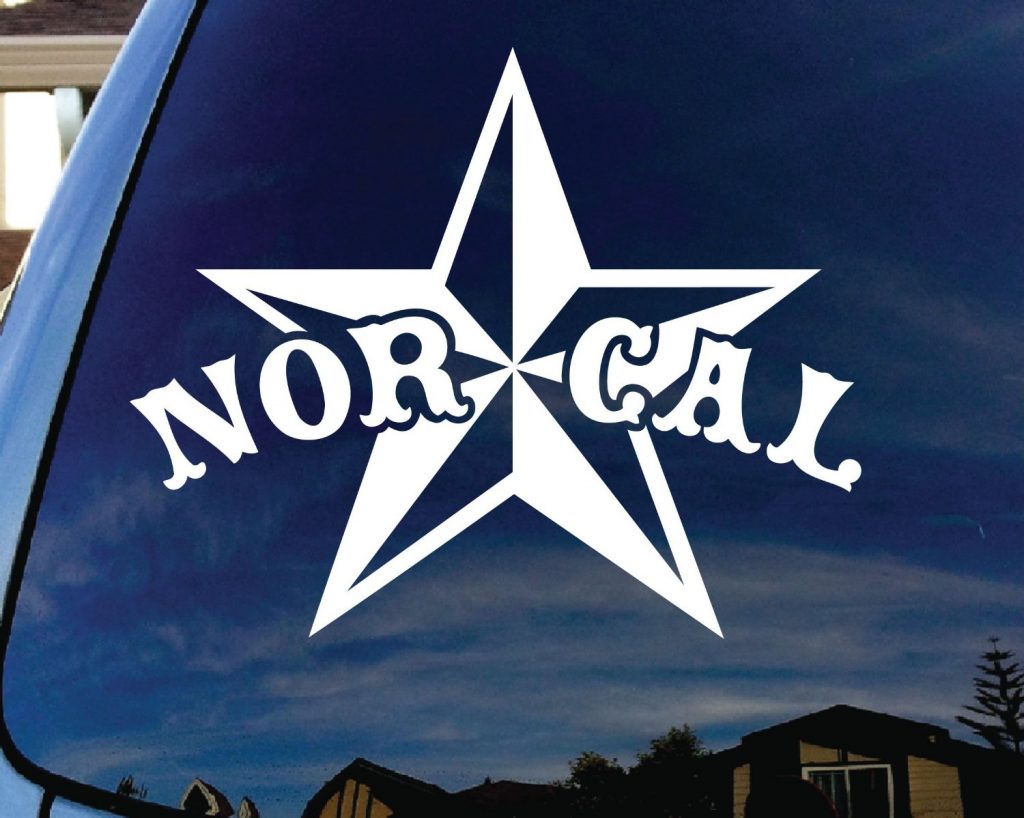 Nor Cal Star Window Decal Sticker - https://customstickershop.us/product-category/stickers-for-cars/