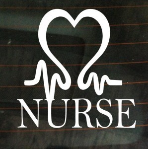 Nurse Heart RN LPN Decal Sticker - https://customstickershop.us/product-category/career-occupation-decals/