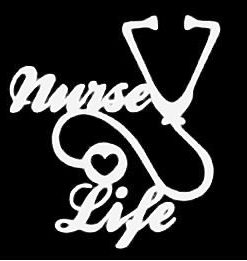 NurseLife RN LPN Decal Sticker - https://customstickershop.us/product-category/career-occupation-decals/