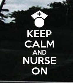 Keep Calm Nurse on RN LPN Decal - https://customstickershop.us/product-category/career-occupation-decals/