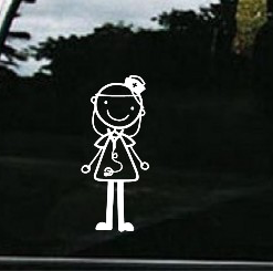 Nurse Stick Figure Window Decal Sticker