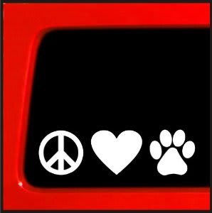 Peace Love Dogs Animal Stickers - https://customstickershop.us/product-category/animal-stickers/