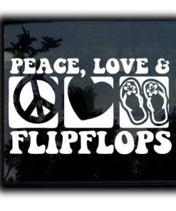 Peace Love Flip Flops Decal Sticker - https://customstickershop.us/product-category/stickers-for-cars/